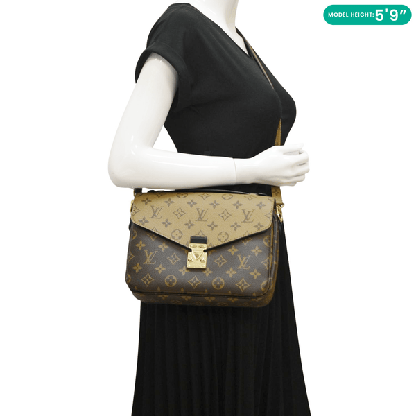 LOUIS VUITTON Metis Pochette Reverse Monogram Canvas Crossbody Bag Brown