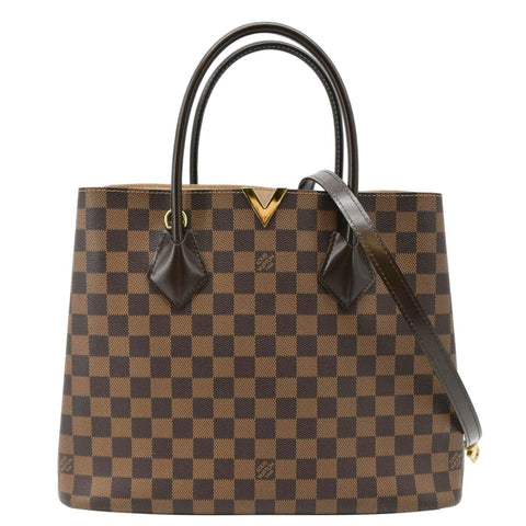 LOUIS VUITTON Kensington Damier Ebene Tote Bag Brown