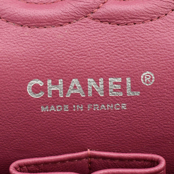CHANEL Classic Double Flap Patent Leather Shoulder Bag Rose Pink