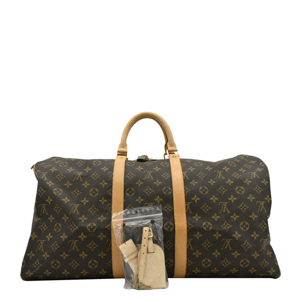 LOUIS VUITTON Keepall 55 Monogram Canvas Travel Bag Brown