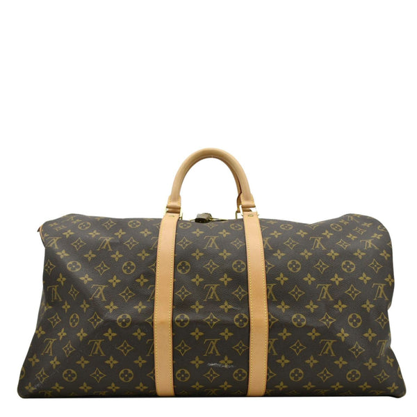 LOUIS VUITTON Keepall 55 Monogram Canvas Travel Bag Brown