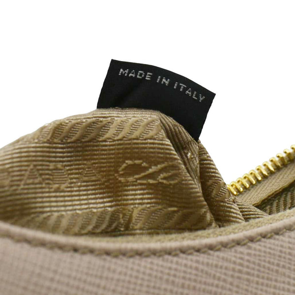 PRADA Re-Edition 2005 Saffiano Leather Shoulder Bag Cameo Beige