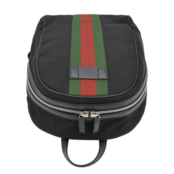 GUCCI Web Stripe Canvas Backpack Black 630918