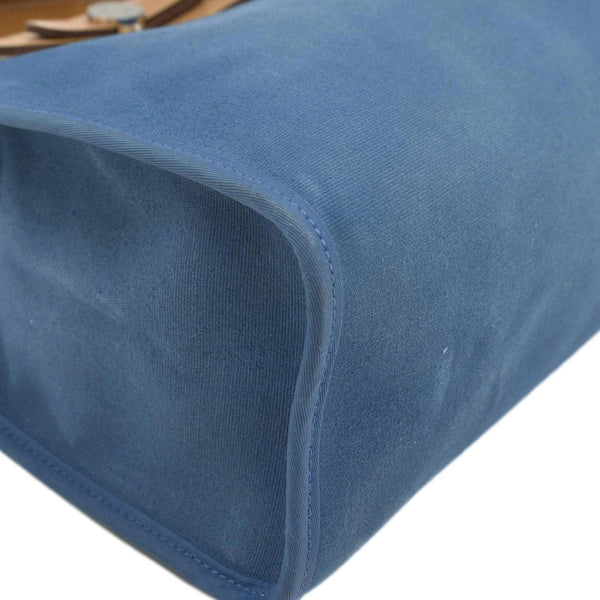 HERMES Herbag Zip Retourne 31 Canvas Tote Shoulder Bag Blue