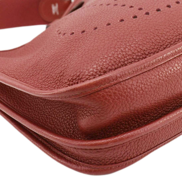 HERMES Evelyne Clemence III PM Leather Crossbody Bag Red