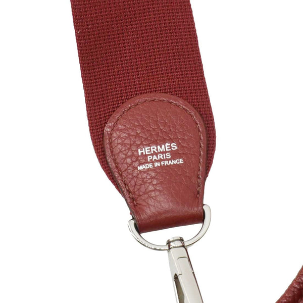 HERMES Evelyne Clemence III PM Leather Crossbody Bag Red