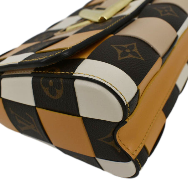 Louis Vuitton Twist MM Monogram Check Leather Shoulder Bag Orange