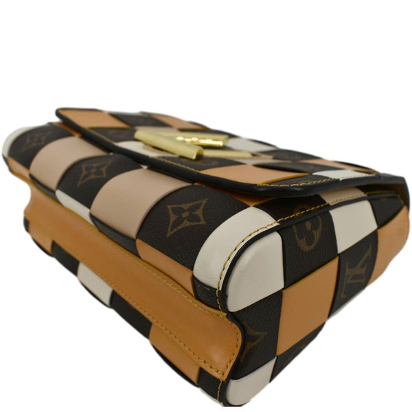 Louis Vuitton Twist MM Monogram Check Leather Shoulder Bag Orange