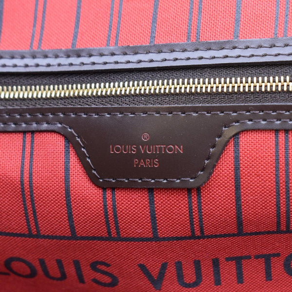 LOUIS VUITTON Neverfull GM Damier Ebene Tote Bag Brown