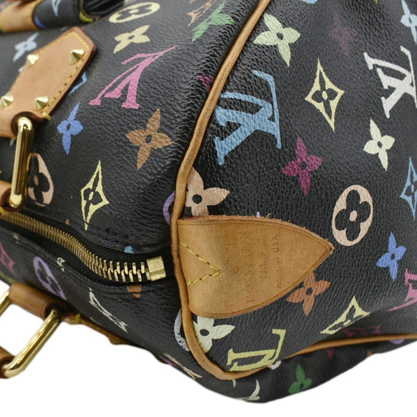 LOUIS VUITTON Speedy 30 Monogram Multicolor Satchel Bag Black