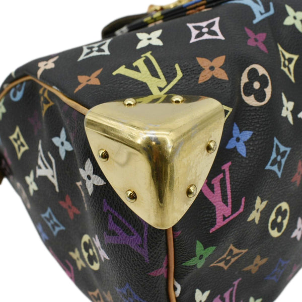 LOUIS VUITTON Speedy 30 Monogram Multicolor Satchel Bag Black