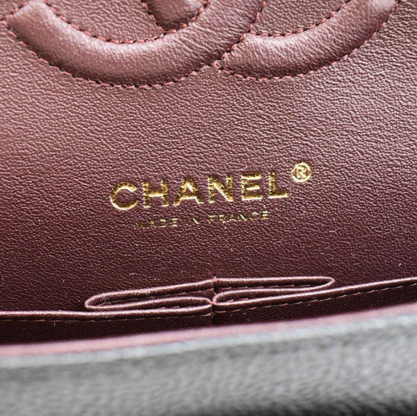 CHANEL Classic Medium Flap Quilted Caviar Leather Shoulder Bag Black