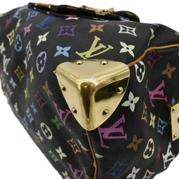 LOUIS VUITTON Speedy 30 Monogram Multicolor Satchel Bag Black