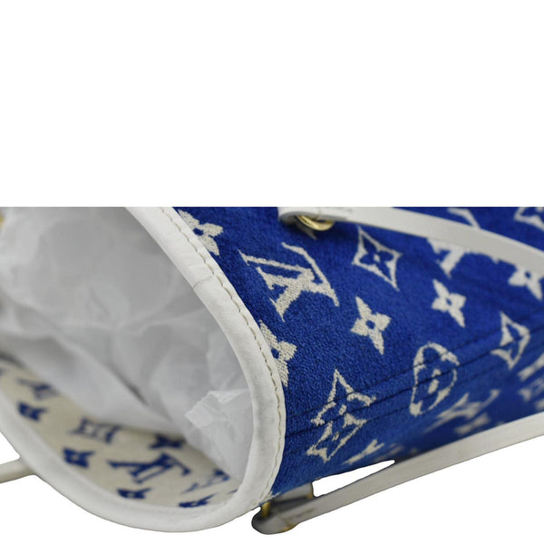 LOUIS VUITTON Neverfull MM Jacquard Velvet Monogram Shoulder Bag Blue