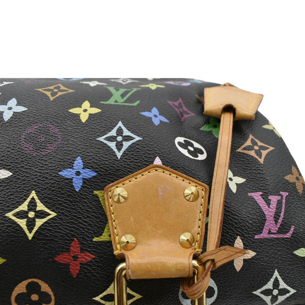 LOUIS VUITTON Speedy 30 Monogram Multicolor Satchel Bag Black