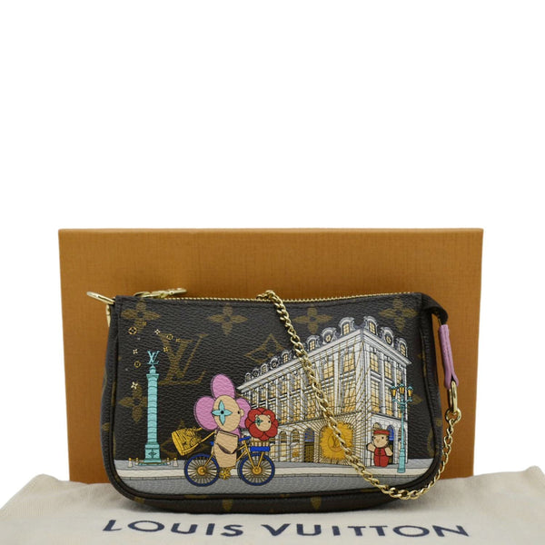 LOUIS VUITTON Christmas Animation Pochette Monogram Canvas Accessoires Pouch Pink