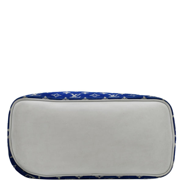 LOUIS VUITTON Neverfull MM Jacquard Velvet Monogram Shoulder Bag Blue