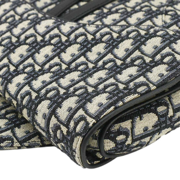 CHRISTIAN DIOR Saddle Oblique Jacquard Belt Crossbody Bag Navy Blue