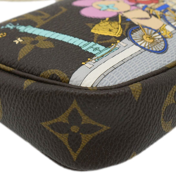 LOUIS VUITTON Christmas Animation Pochette Monogram Canvas Accessoires Pouch Pink