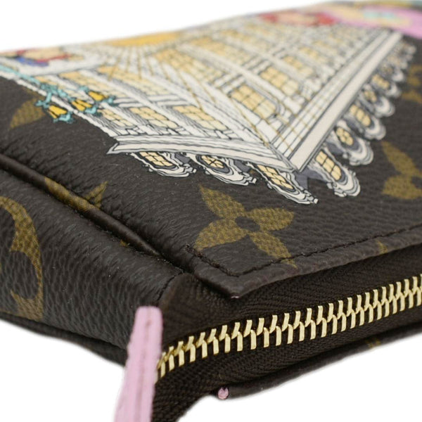 LOUIS VUITTON Christmas Animation Pochette Monogram Canvas Accessoires Pouch Pink