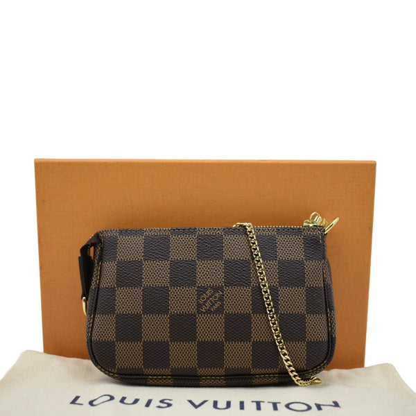 LOUIS VUITTON Mini Pochette Damier Ebene Accessoires Pouch Brown
