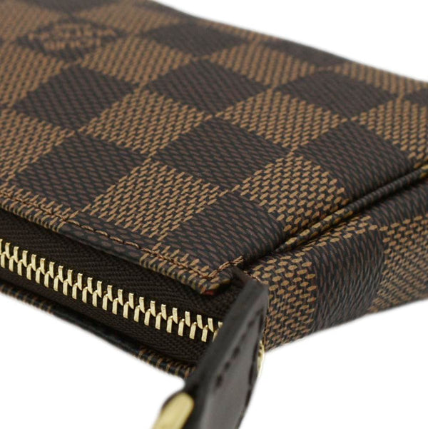 LOUIS VUITTON Mini Pochette Damier Ebene Accessoires Pouch Brown