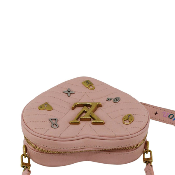 LOUIS VUITTON New Wave Heart Quilted Leather Shoulder Bag Dusty Pink