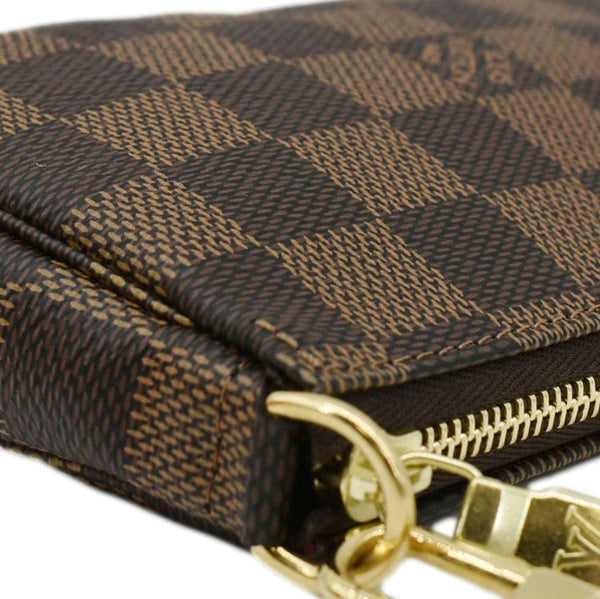 LOUIS VUITTON Mini Pochette Damier Ebene Accessoires Pouch Brown