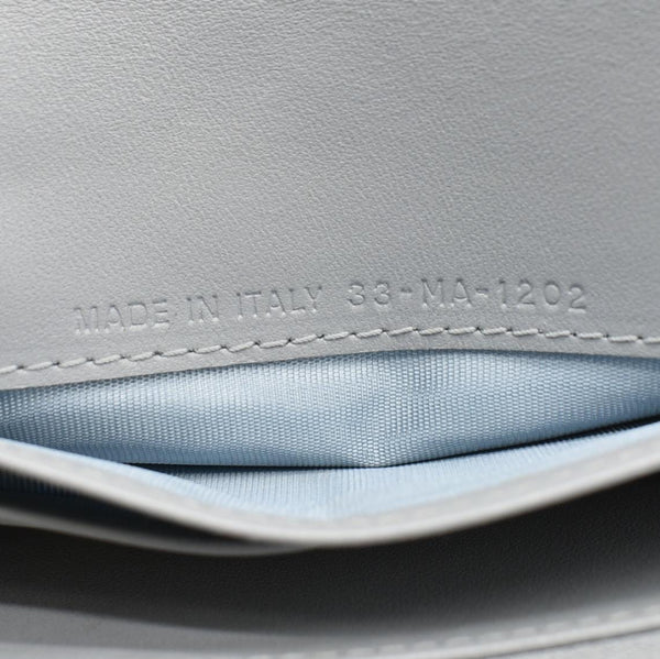 CHRISTIAN DIOR Caro Orchid Cannage Calfskin leather Long Wallet Gray