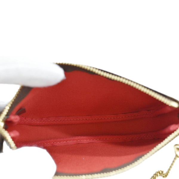 LOUIS VUITTON Mini Pochette Damier Ebene Accessoires Pouch Brown