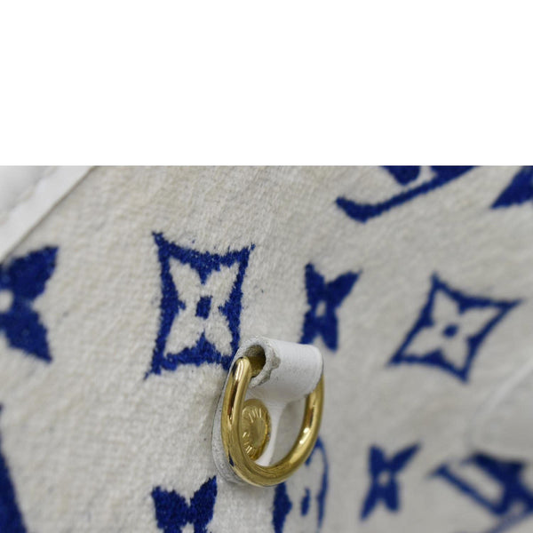 LOUIS VUITTON Neverfull MM Jacquard Velvet Monogram Shoulder Bag Blue