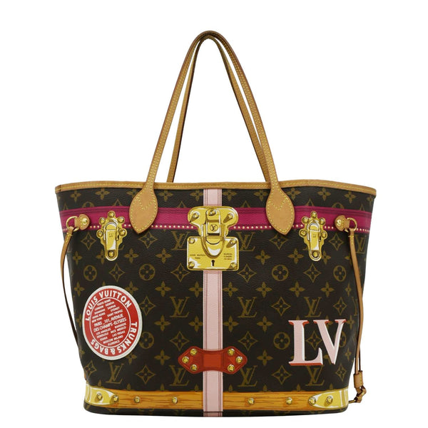 LOUIS VUITTON Neverfull MM Summer Trunk Monogram Canvas Shoulder Bag Brown
