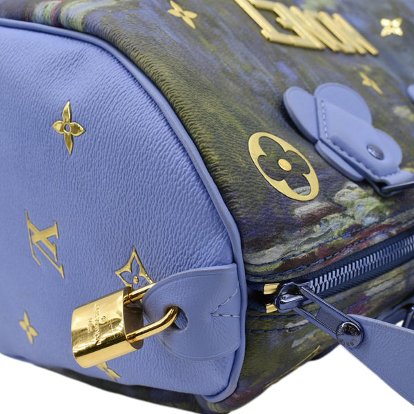 LOUIS VUITTON Masters Monet Speedy 30 Coated Canvas Satchel Bag Blue