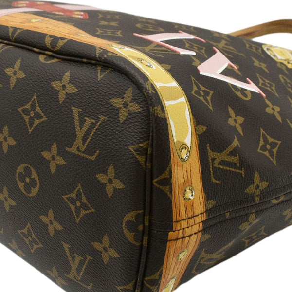 LOUIS VUITTON Neverfull MM Summer Trunk Monogram Canvas Shoulder Bag Brown