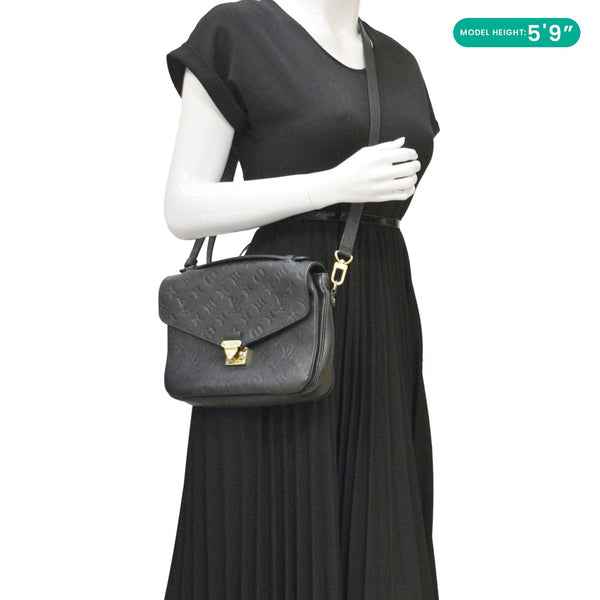 LOUIS VUITTON Metis Pochette Empreinte Leather Crossbody Bag Black