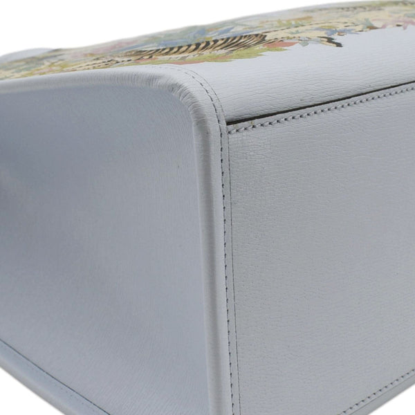 GUCCI Tiger Medium Leather Tote Shoulder Bag Light Blue 687827