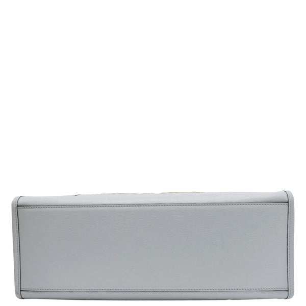 GUCCI Tiger Medium Leather Tote Shoulder Bag Light Blue 687827