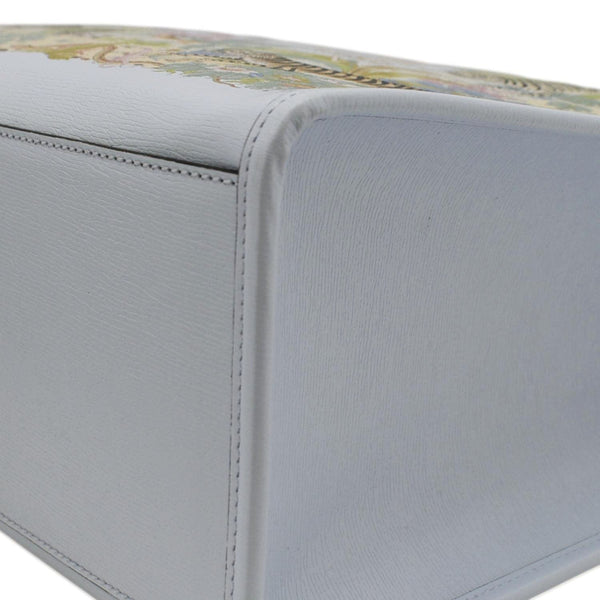 GUCCI Tiger Medium Leather Tote Shoulder Bag Light Blue 687827