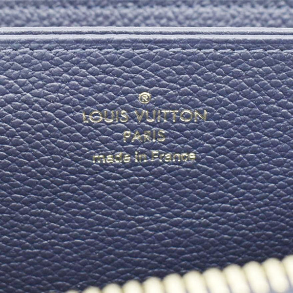 LOUIS VUITTON Clemence Monogram Empreinte Leather Wallet Navy Blue