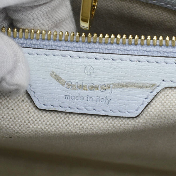 GUCCI Tiger Medium Leather Tote Shoulder Bag Light Blue 687827