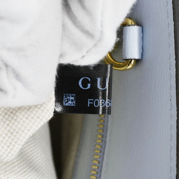 GUCCI Tiger Medium Leather Tote Shoulder Bag Light Blue 687827