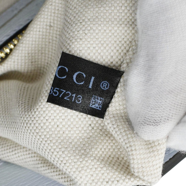 GUCCI Tiger Medium Leather Tote Shoulder Bag Light Blue 687827