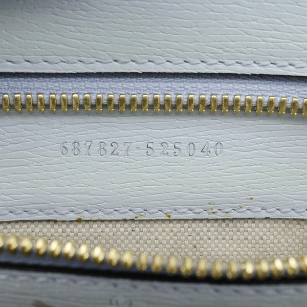 GUCCI Tiger Medium Leather Tote Shoulder Bag Light Blue 687827