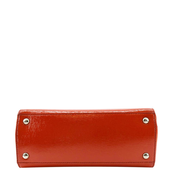 FENDI Petite 2Jours Vitello Elite Leather Tote Shoulder Bag Red