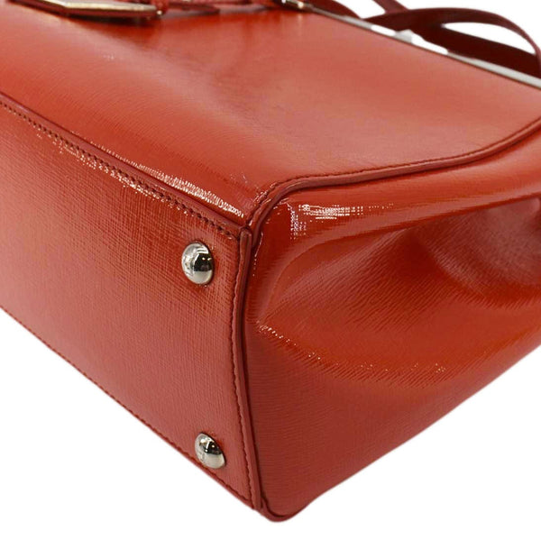 FENDI Petite 2Jours Vitello Elite Leather Tote Shoulder Bag Red