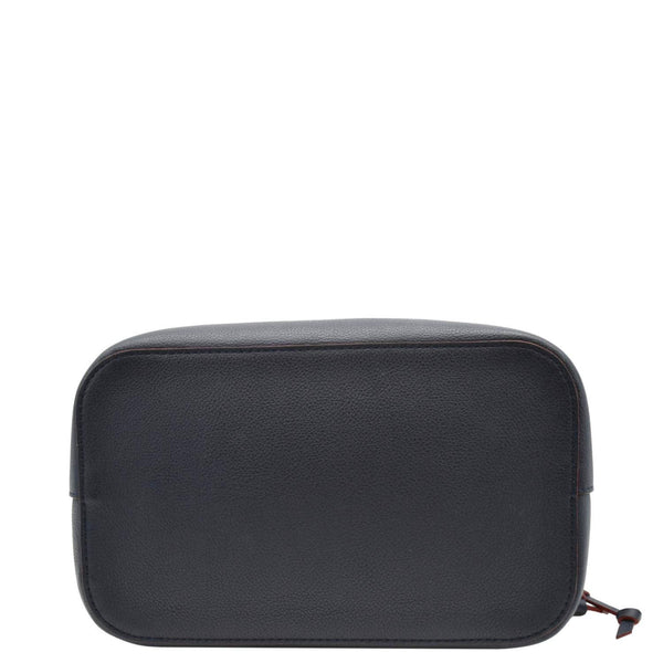 LOUIS VUITTON Lockme Braided Leather Shoulder Bucket Bag Navy