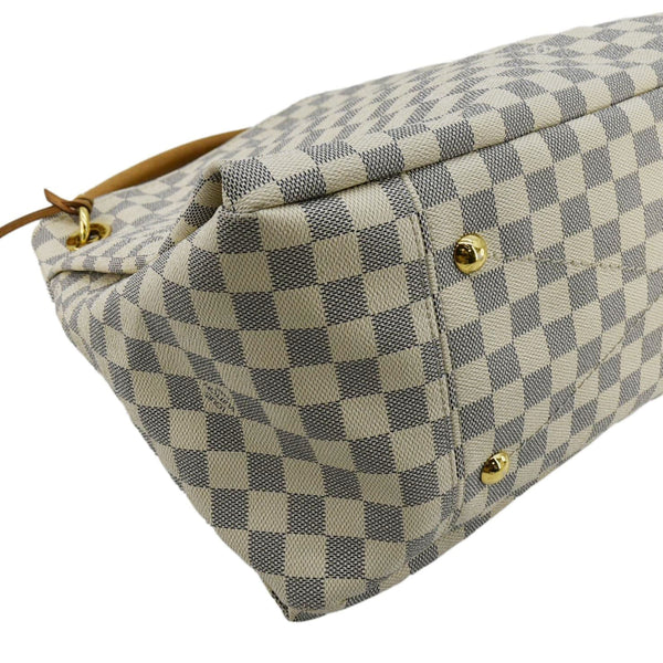LOUIS VUITTON Artsy MM Damier Azur Hobo Bag White
