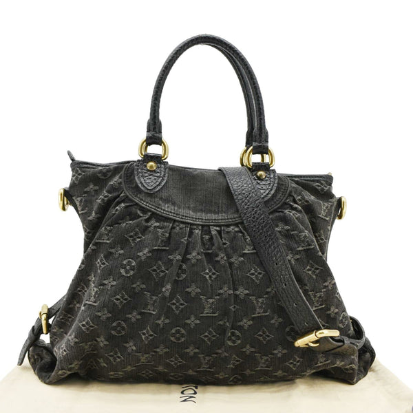 LOUIS VUITTON Neo Cabby MM Monogram Denim Hobo Bag Black