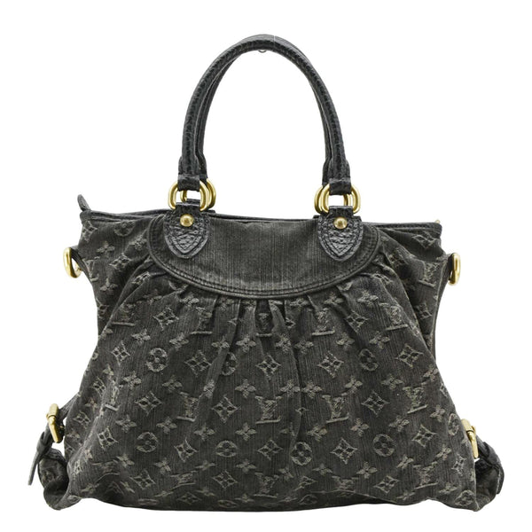 LOUIS VUITTON Neo Cabby MM Monogram Denim Hobo Bag Black