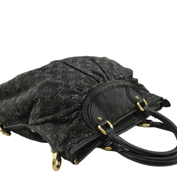 LOUIS VUITTON Neo Cabby MM Monogram Denim Hobo Bag Black